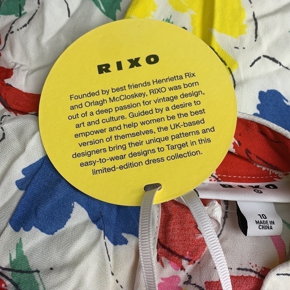 Rixo x Target Floral Mock Neck Cascade Ruffle Dress size 10 - Picture 6 of 6